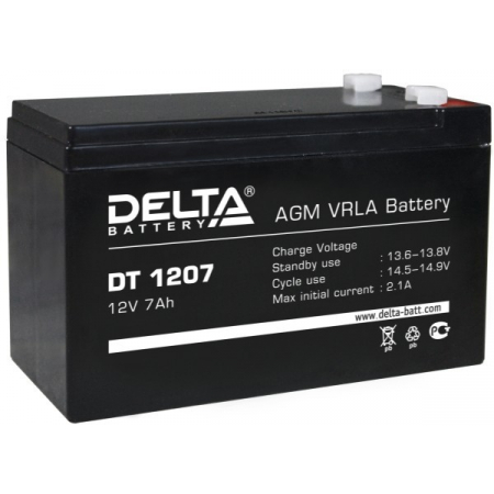 Аккумулятор 12 В, 7 Ач DT 1207 Delta
