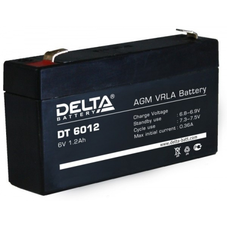Аккумулятор 6 В, 1,2 Ач DT 6012 Delta
