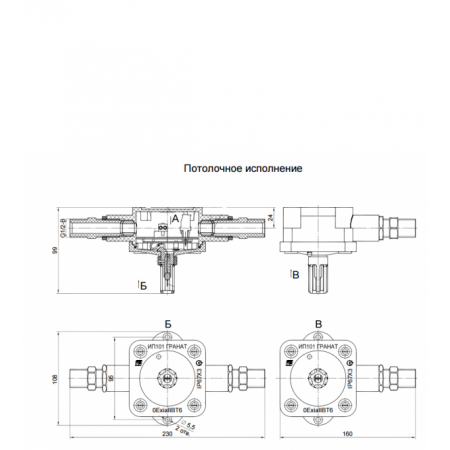 ИП 101 (ГРАНАТ-МД) потолочный 2КВ