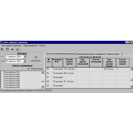 Учёт рабочего времени Рубеж