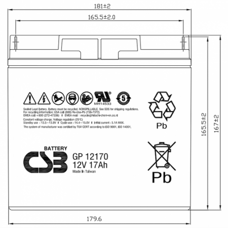 GP12170 B3 CSB Аккумулятор
