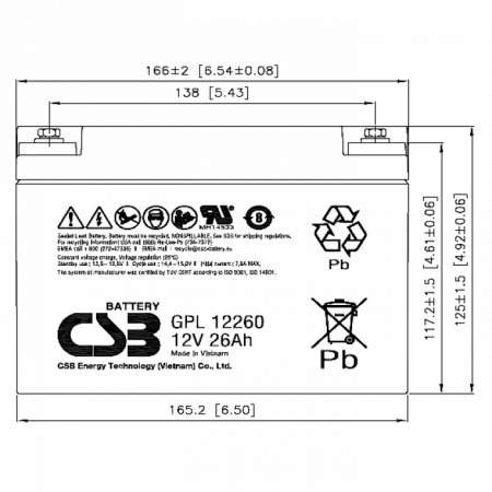 GPL12260 CSB Аккумулятор