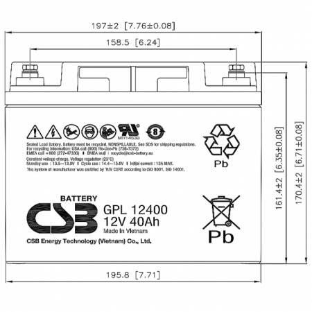 GPL12400 I CSB Аккумулятор