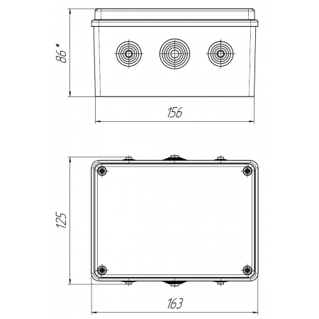 Коробка распределительная с DIN-рейкой КСП 195х80х75 АЯКС IP66/IP67
