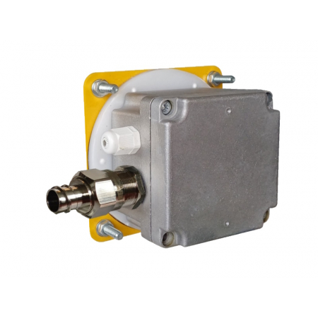 Сигнализатор уровня мембранный СУМ-1 220В/5А, IP65 (датчик подпора нории, датчик заштыбовки) с металлическим кабельным вводом для подключения кабеля в трубе D3/4