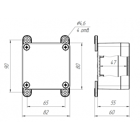 Коробка пылевлагонепроницаемая G366 A АЯКС IP66/IP65, 82x80x55 (крепление винт/бонка)