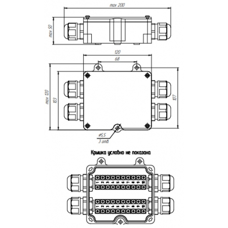 КРТП 10х2-Т IP66 АЯКС (4 каб.ввода)