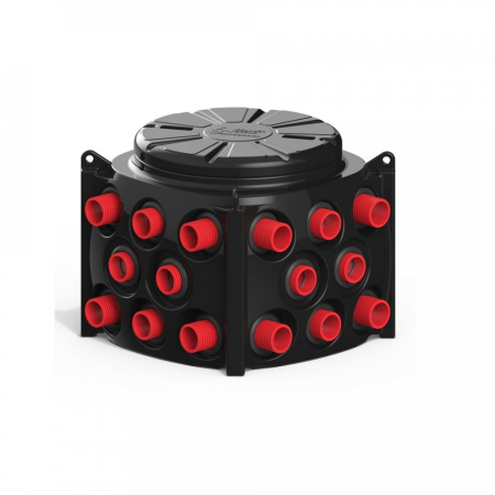 Пластиковый колодец КН-1000 H1100 с крышкой D560 мм (модификация с предустановленными кабельными стойками)