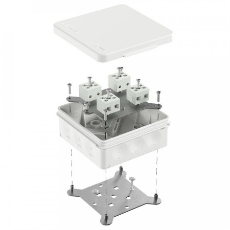 Коробка огнестойкая для о/п двухкомпонентная 60-0303-FR6.0-8 Е15-Е120 RAL9003 100х100х40 (16 шт/кор) Промрукав