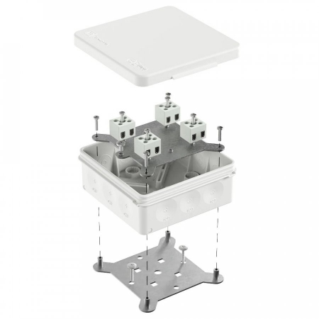 Коробка огнестойкая для о/п двухкомпонентная 60-0303-FR2.5-8 Е15-Е120 RAL9003 100х100х40 (16 шт/кор) Промрукав