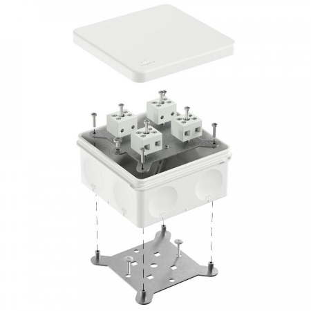 Коробка огнестойкая для о/п двухкомпонентная 60-0300-FR6.0-8 Е15-Е120 RAL9003 100х100х50 (14 шт/уп) Промрукав