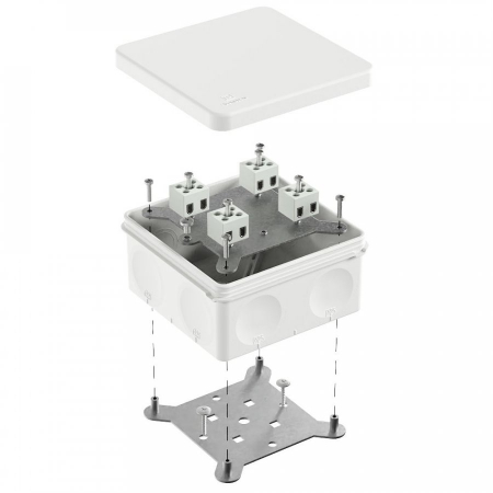 Коробка огнестойкая для о/п двухкомпонентная 60-0300-FR2.5-8 Е15-Е120 RAL9003 100х100х50 (14 шт/уп) Промрукав