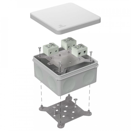 Коробка огнестойкая для о/п двухкомпонентная 60-0300-FR10.0-6 Е15-Е120 RAL7035 100х100х50 (14 шт/кор) Промрукав