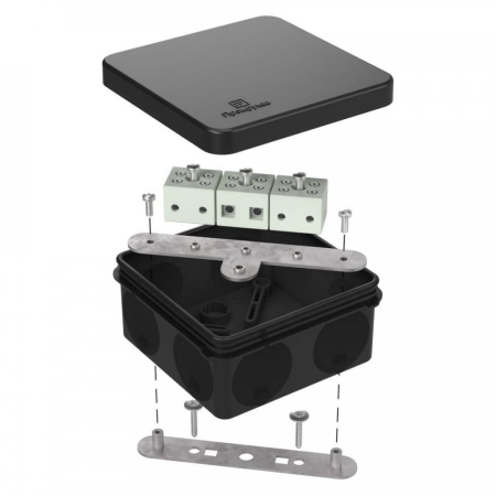 Коробка огнестойкая для о/п двухкомпонентная 60-0210-FR6.0-6 Е15-Е120 RAL9005 80х80х40 (44 шт/кор) Промрукав