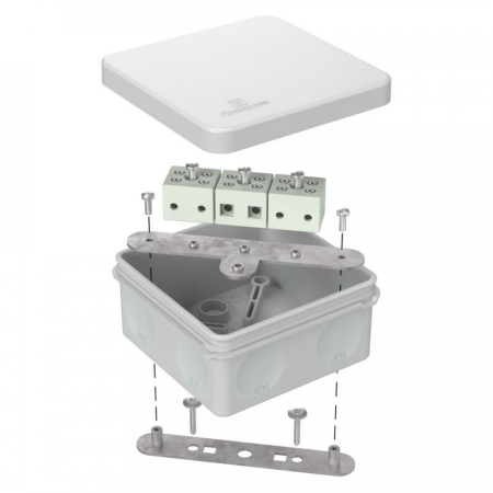 Коробка огнестойкая для о/п двухкомпонентная 60-0210-FR6.0-6 Е15-Е120 RAL7035 80х80х40 Промрукав