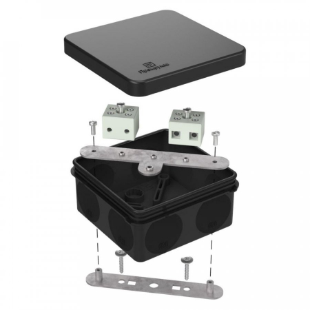 Коробка огнестойкая для о/п двухкомпонентная 60-0210-FR6.0-4 Е15-Е120 RAL9005 80х80х40 (44 шт/кор) Промрукав