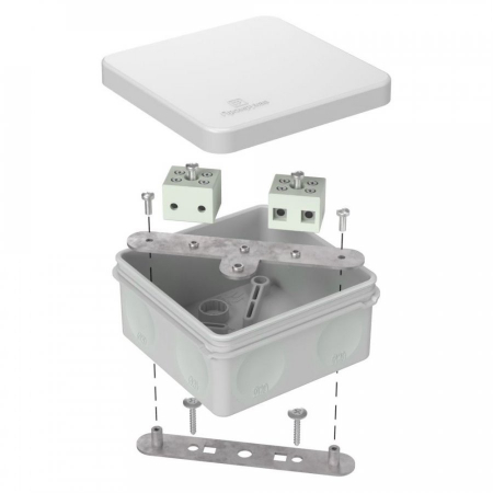 Коробка огнестойкая для о/п двухкомпонентная 60-0210-FR6.0-4 Е15-Е120 RAL7035 80х80х40 Промрукав