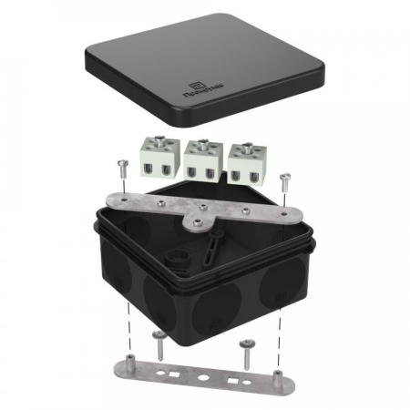 Коробка огнестойкая для о/п двухкомпонентная 60-0210-FR2.5-6 Е15-Е120 RAL9005 80х80х40 (44 шт/кор) Промрукав