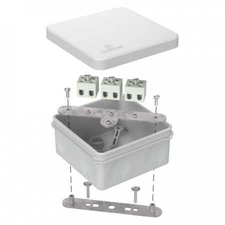 Коробка огнестойкая для о/п двухкомпонентная 60-0210-FR2.5-6 Е15-Е120 RAL7035 80х80х40 Промрукав