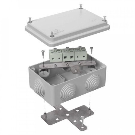 Коробка огнестойкая для о/п 40-0340-FR6.0-6 Е15-Е120 RAL7035 120х80х50 (23 шт/кор) Промрукав