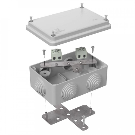 Коробка огнестойкая для о/п 40-0340-FR2.5-4 Е15-Е120 RAL7035 120х80х50 (23 шт/кор) Промрукав