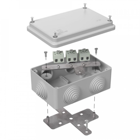 Коробка огнестойкая для о/п 40-0340-FR1.5-6 Е15-Е120 RAL7035 120х80х50 (23 шт/кор) Промрукав