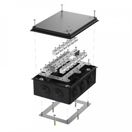 Коробка огнестойкая для о/п 40-0320-FR2.5-40 Е15-Е120 RAL9005 200х150х75 (5 шт/кор) Промрукав
