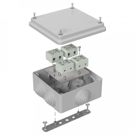 Коробка огнестойкая для о/п 40-0300-FR6.0-8 Е15-Е120 RAL7035 100х100х50 (14 шт/кор) Промрукав