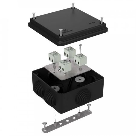 Коробка огнестойкая для о/п 40-0300-FR1.5-8 Е15-Е120 RAL9005 100х100х50 (14 шт/кор) Промрукав