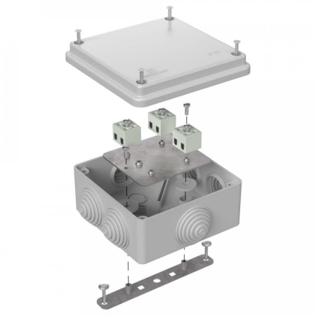 Коробка огнестойкая для о/п 40-0300-FR1.5-6 Е15-Е120 RAL7035 100х100х50 (14 шт/кор) Промрукав