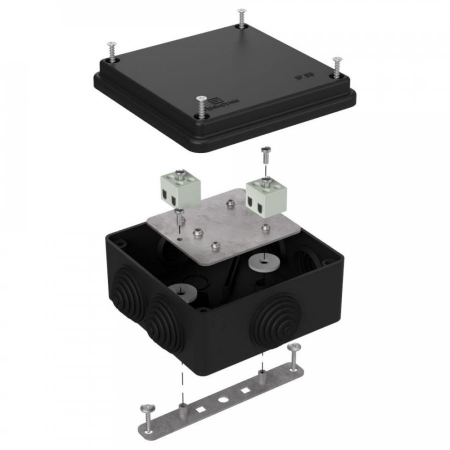 Коробка огнестойкая для о/п 40-0300-FR1.5-4 Е15-Е120 RAL9005 100х100х50 (14 шт/кор) Промрукав