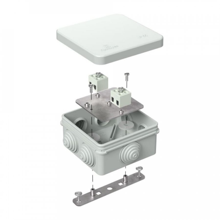 Коробка огнестойкая для о/п 40-0210-FR1.5-4 Е15-Е120 RAL7035 80х80х40 (44 шт/кор) Промрукав