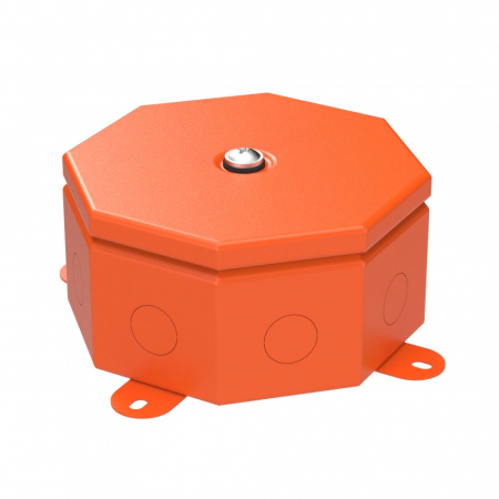 Коробка металлическая огнестойкая Октагон 70-0101-FR6.0-8 Е15-Е120 RAL2003 130х130х63 (9 шт/кор) Промрукав
