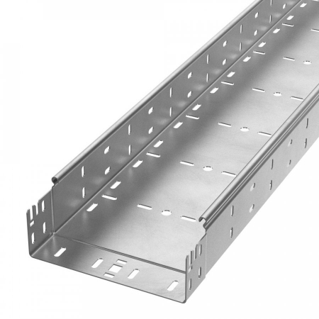 Лоток перфорированный Профи INOX (AISI 304) 200х80х3000 (1,0 мм) (6 м/уп) Промрукав